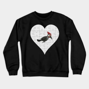 Jigsaw  Woodpecker Heart Design - Birds Woodpecker Crewneck Sweatshirt